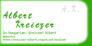 albert kreiczer business card